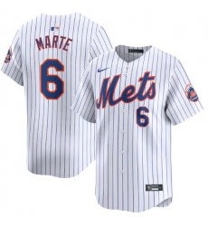 Men's New York Mets #6 Starling Marte White 2024 Home Limited Stitched Baseball Jersey