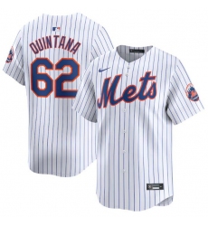 Men's New York Mets #62 Jose Quintana White 2024 Home Limited Stitched Baseball Jersey