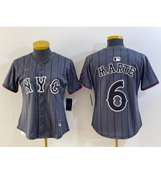 Women's New York Mets #6 Starling Marte Gray 2024 City Connect Cool Base Stitched Jersey