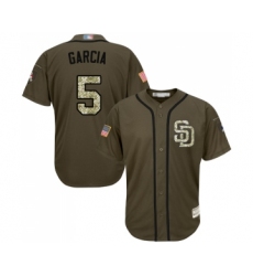 Men's San Diego Padres #5 Greg Garcia Authentic Green Salute to Service Baseball Jersey
