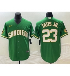 Men's San Diego Padres #23 Fernando Tatis Jr Green Cool Base Stitched Baseball Jersey 1