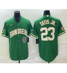 Men's San Diego Padres #23 Fernando Tatis Jr Green Cool Base Stitched Baseball Jersey