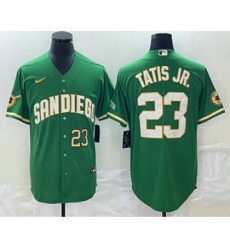 Men's San Diego Padres #23 Fernando Tatis Jr Number Green Cool Base Stitched Baseball Jersey