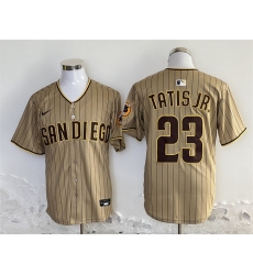 Men's San Diego Padres #23 Fernando Tatis Jr. Tan Stitched Baseball Jersey