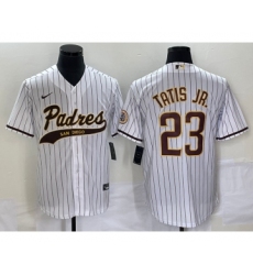 Men's San Diego Padres #23 Fernando Tatis Jr. White Cool Base Stitched Baseball Jersey