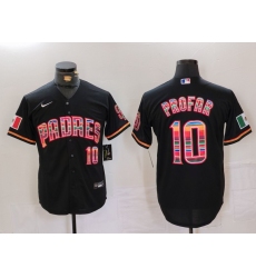 Men's San Diego Padres #10 Jurickson Profar Black Mexico Cool Base Stitched Jersey