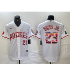 Men's San Diego Padres #23 Fernando Tatis Jr Mexico White Cool Base Stitched Baseball Jersey