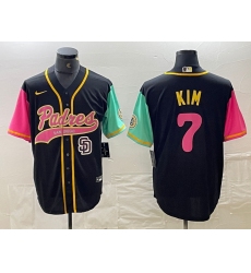 Men's San Diego Padres #7 Ha Seong Kim Black NEW 2023 City Connect Cool Base Stitched Jersey