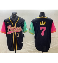 Men's San Diego Padres #7 Ha Seong Kim Number Black NEW 2023 City Connect Cool Base Stitched Jersey