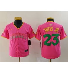 Youth San Diego Padres #23 Fernando Tatis Jr Pink Fashion Baseball Jersey