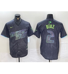 Men's Tampa Bay Rays #2 Yandy Diaz Charcoal 2024 City Connect Limited Stitched Jersey