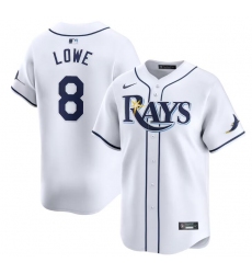 Men's Tampa Bay Rays #8 Brandon Lowe White Home Limited Stitched Baseball Jersey