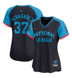 Women's National League #37 Teoscar Hernandez Navy 2024 All-Star Limited Stitched Baseball Jersey(Run Small)