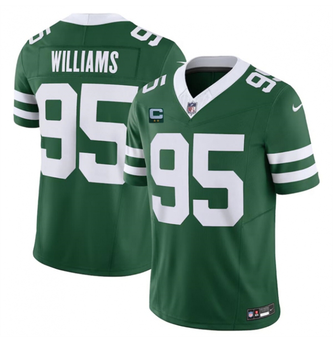 Men's New York Jets #95 Quinnen Williams Green 2024 F.U.S.E. With 2-Star C Vapor Limited Stitched Jersey