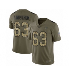 Youth Atlanta Falcons #63 Chris Lindstrom Limited Olive Camo 2017 Salute to Service Football Jersey
