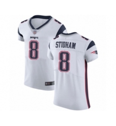 Men's New England Patriots #8 Jarrett Stidham White Vapor Untouchable Elite Player Football Jersey