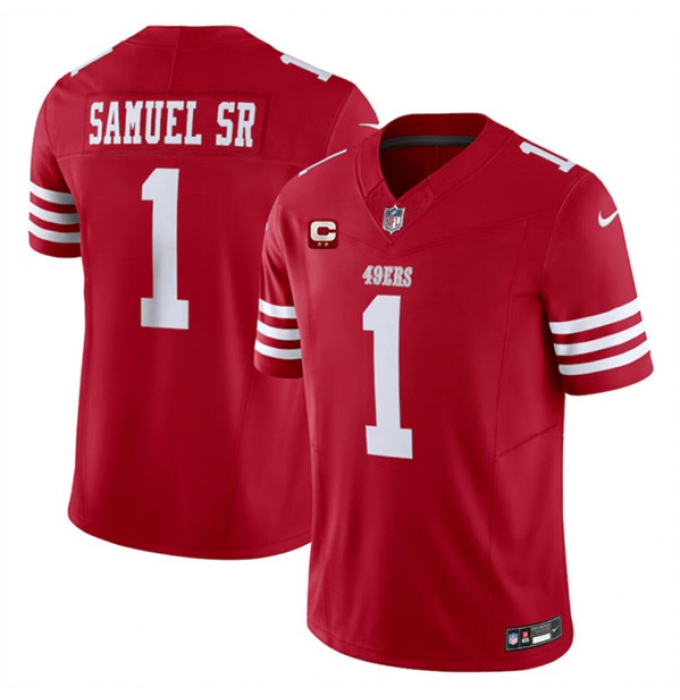 Men's San Francisco 49ers #1 Deebo Samuel SR Red 2024 F.U.S.E. With 2-Star C Vapor Untouchable Limited Football Stitched Jersey