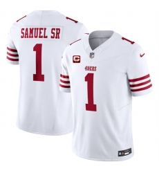 Men's San Francisco 49ers #1 Deebo Samuel SR White 2024 F.U.S.E. With 2-Star C Vapor Untouchable Limited Football Stitched Jersey