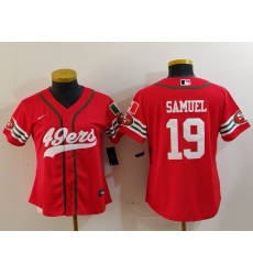 Women's San Francisco 49ers #19 Deebo Samuel Red Mexico Cool Base Stitched Baseball Jersey