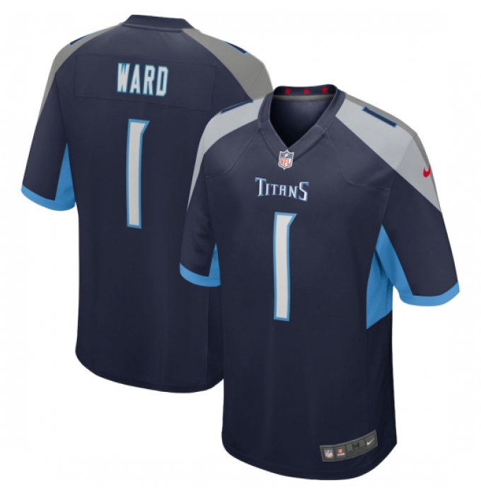 Men's Youth Tennessee Titans #1 Cameron Ward Nike Navy 2025 NFL Draft First Round Pick Alternate Game