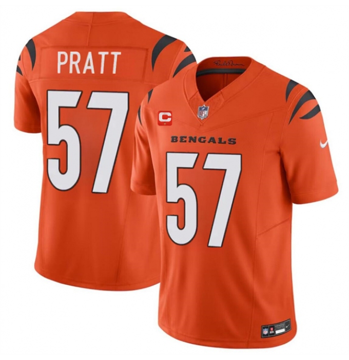 Men's Cincinnati Bengals #57 Germaine Pratt Orange 2024 F.U.S.E With 1-star C Vapor Untouchable Limited Football Stitched Jersey