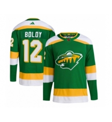 Men's Minnesota Wild #12 Matt Boldy Green 2022-23 Reverse Retro Stitched Jersey