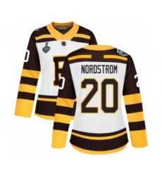 Women's Boston Bruins #20 Joakim Nordstrom Authentic White Winter Classic 2019 Stanley Cup Final Bound Hockey Jersey
