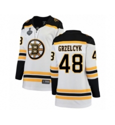 Women's Boston Bruins #48 Matt Grzelcyk Authentic White Away Fanatics Branded Breakaway 2019 Stanley Cup Final Bound Hockey Jersey