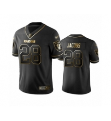 Men's Oakland Raiders #28 Josh Jacobs Black Golden Edition Limited Football Jersey