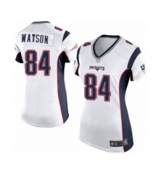 Women's New England Patriots #84 Benjamin Watson Game White Football Jersey