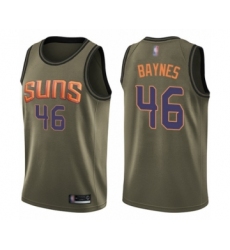 Youth Phoenix Suns #46 Aron Baynes Swingman Green Salute to Service Basketball Jersey