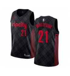 Women's Portland Trail Blazers #21 Hassan Whiteside Swingman Black Basketball Jersey - City Edition