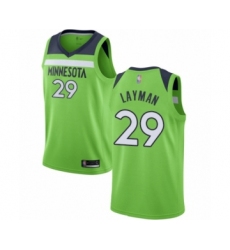 Men's Minnesota Timberwolves #29 Jake Layman Authentic Green Basketball Jersey Statement Edition