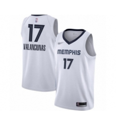 Women's Memphis Grizzlies #17 Jonas Valanciunas Swingman White Finished Basketball Jersey - Association Edition