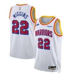 Men's Golden State Warriors #22 Andrew Wiggins White 2024-25 Classic Edition Stitched Basketball Jersey