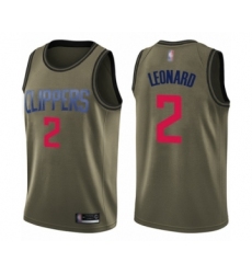 Men's Los Angeles Clippers #2 Kawhi Leonard Swingman Green Salute to Service Basketball Jersey