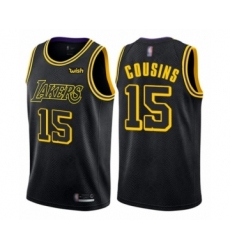 Men's Los Angeles Lakers #15 DeMarcus Cousins Authentic Black City Edition Basketball Jersey