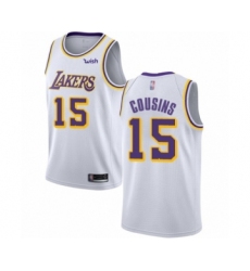 Men's Los Angeles Lakers #15 DeMarcus Cousins Authentic White Basketball Jersey - Association Edition