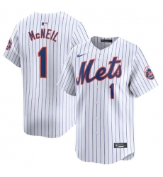 Men's New York Mets #1 Jeff McNeil White 2024 Home Limited Stitched Baseball Jersey