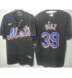 Men's New York Mets #39 Edwin Diaz Black Stitched MLB Cool Base Nike Jersey