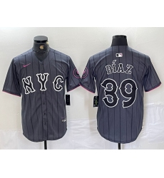 Men's New York Mets #39 Edwin Diaz Gray 2024 City Connect Cool Base Jersey