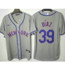 Men's New York Mets #39 Edwin Diaz Grey Stitched MLB Cool Base Nike Jersey