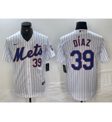 Men's New York Mets #39 Edwin Diaz Number White Stitched Cool Base Nike Jersey