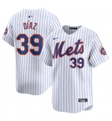 Men's New York Mets #39 Edwin Diaz White 2024 Home Limited Stitched Baseball Jersey