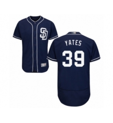 Men's San Diego Padres #39 Kirby Yates Navy Blue Alternate Flex Base Authentic Collection Baseball Jersey