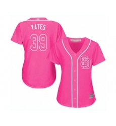 Women's San Diego Padres #39 Kirby Yates Authentic Pink Fashion Cool Base Baseball Jersey