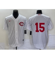 Men's Cincinnati Reds #15 Nick Senzel White Field of Dreams Stitched Baseball Jersey