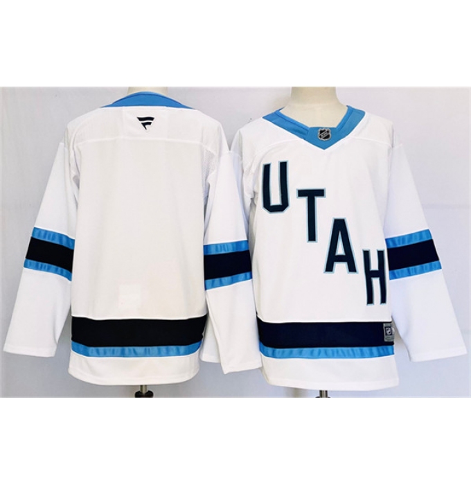 Men's Utah Hockey Club Blank White Stitched Jersey