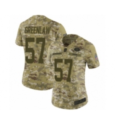 Women's San Francisco 49ers #57 Dre Greenlaw Limited Camo 2018 Salute to Service Football Jersey
