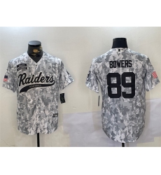 Men's Las Vegas Raiders #89 Brock Bowers 2024 Arctic Camo Salute To Service Stitched Baseball Jersey